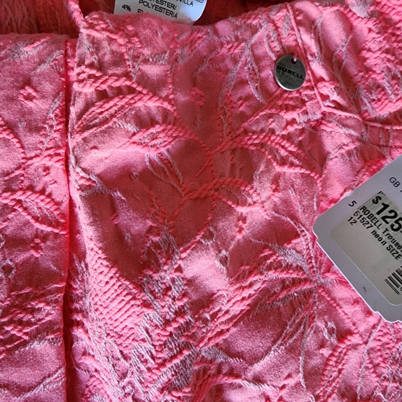 Robell Pink Embroidered Pants, size 12 - Picture 4 of 6